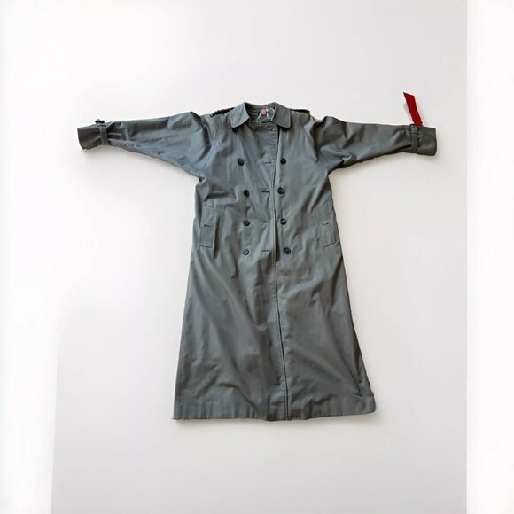 Vintage Burberry Trench Coat/Size: L/Pure Wool Detachable Nova Check TV Worn - Picture 1 of 11
